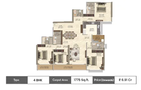 4 BHK-1775 Sq.ft.