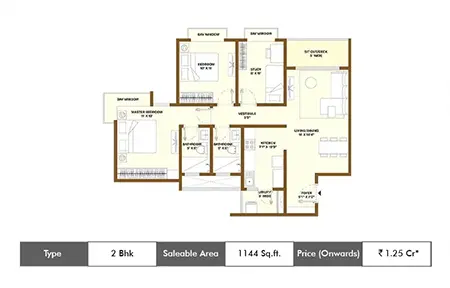 2 BHK 1144 Sq.ft.