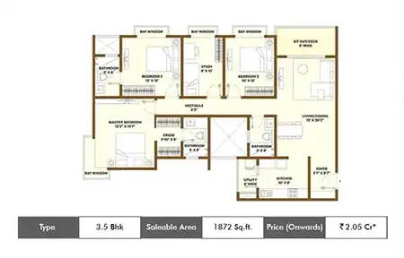 3.5 BHK 1872 Sq.ft.