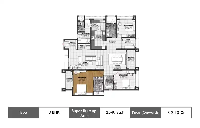 3 bhk 2540 Sq.ft