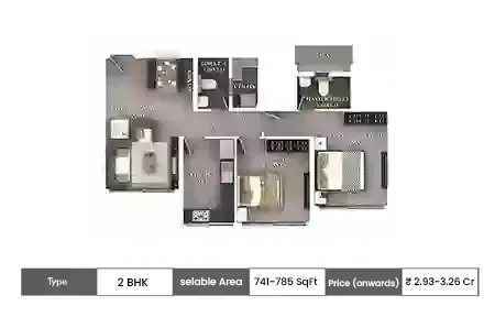 2 BHK 741-785 SqFt