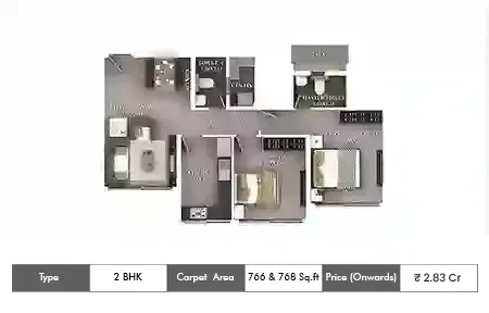 2 bhk-766-768 Sq.ft