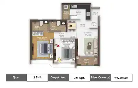 2 BHK 721 Sq.ft