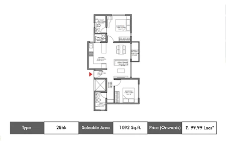 2 BHK-1092 Sq.ft.