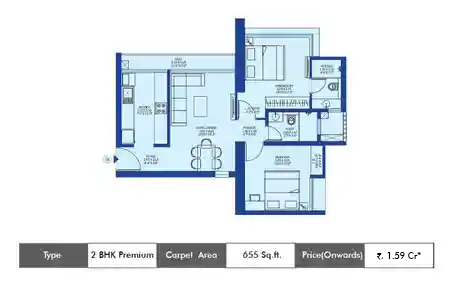 2 Bhk-655 Sq.ft
