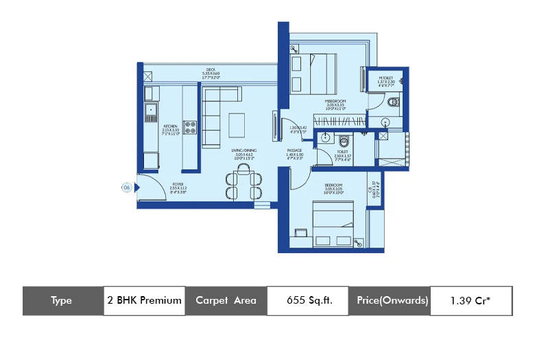 2 Bhk-655 Sq.ft