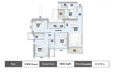 3 BHK 1450 SqFt
