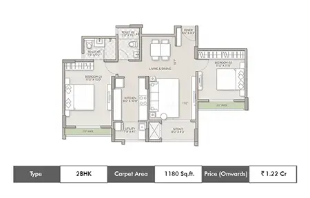 2bhk 1180sq.ft