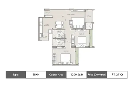 2bhk 1200sq.ft