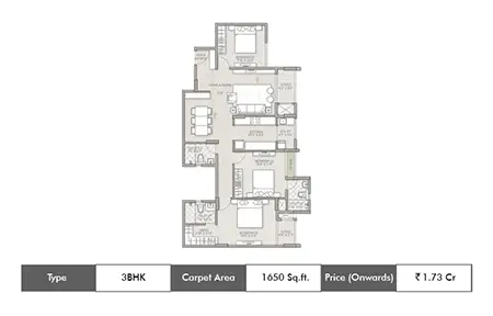 2bhk 1650sq.ft