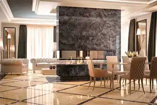 TILES IN LIVING ROOM AND PASSAGE