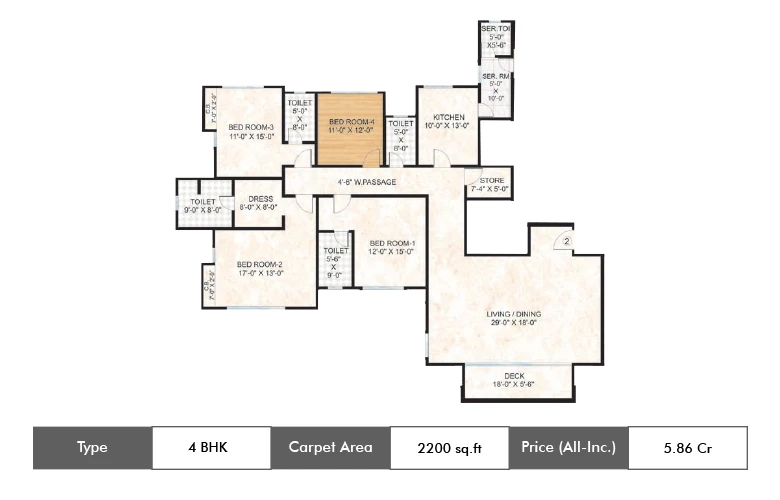 3 Bhk-1196 Sq.ft
