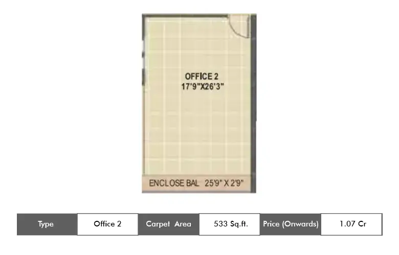 Office 2-533 Sq.ft