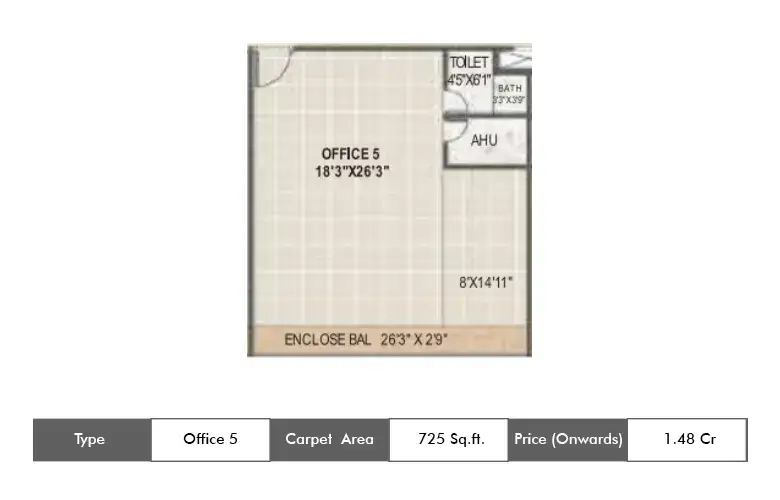 Office 5- 725 Sq.ft