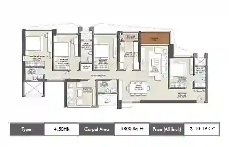 4.5 BHK-1800 Sq.ft