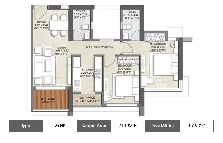 2 BHK(DECK)-711