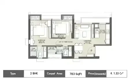 2bhk 750sq.ft