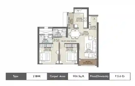 2 bhk-906 Sq.ft.