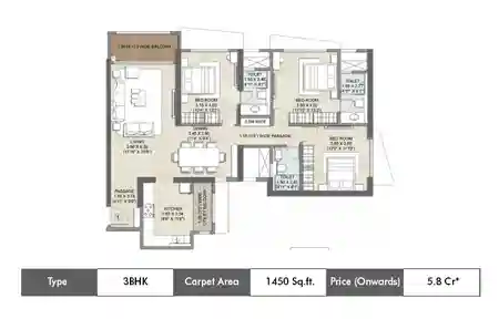 3 Bhk 1450 Sq.ft.