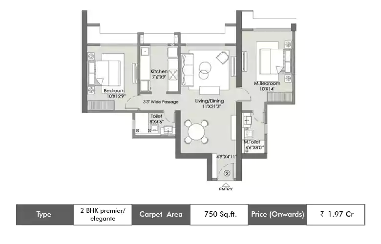 2 bhk-750 Sq.ft.