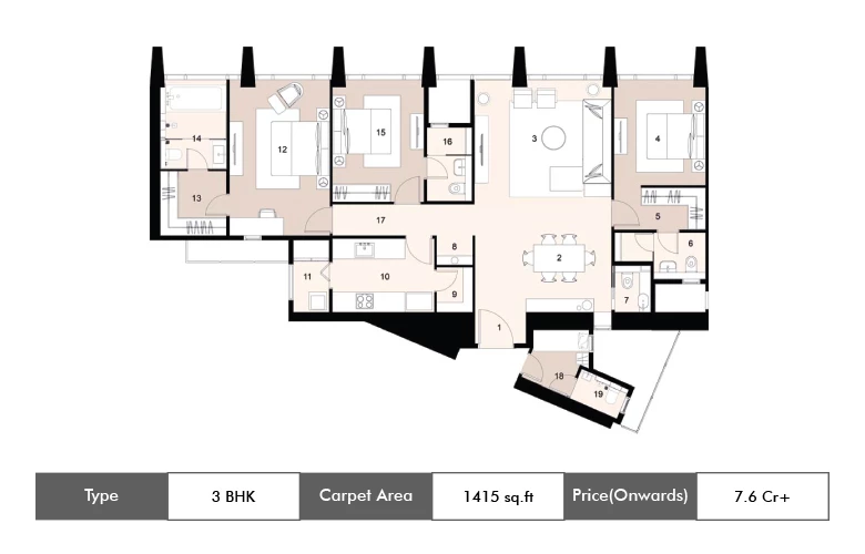 3 BHK 1415 Sq.ft