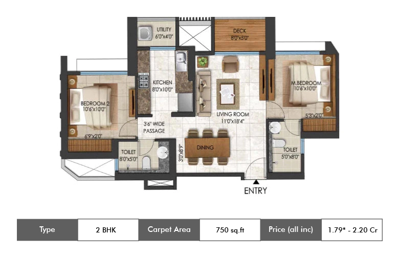 2 Bhk-750
