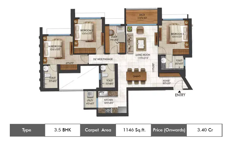 3.5 bhk 1146 sq.ft