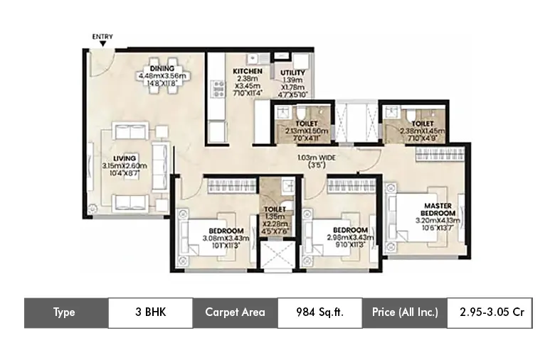 2 BHK 984 Sq.ft