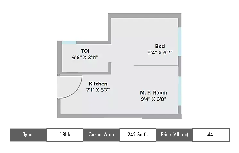 1 BHK-242 Sq.ft.