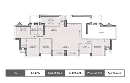 4.5 BHK-1740 Sq.ft.