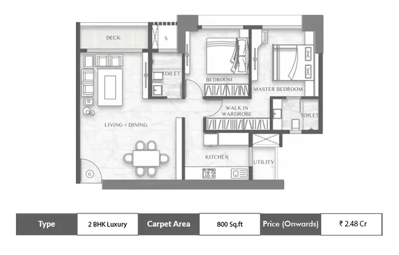 2 BHK Luxury-800 Sq.ft.
