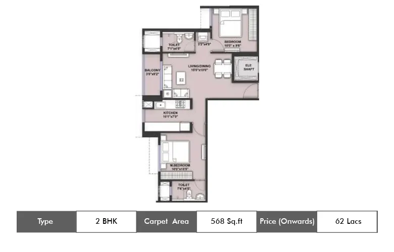 2 Bhk 568 sq.ft.