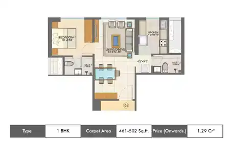 1 Bhk-461 Sq.ft.