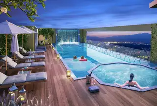 Sky Swimming pool with deck
