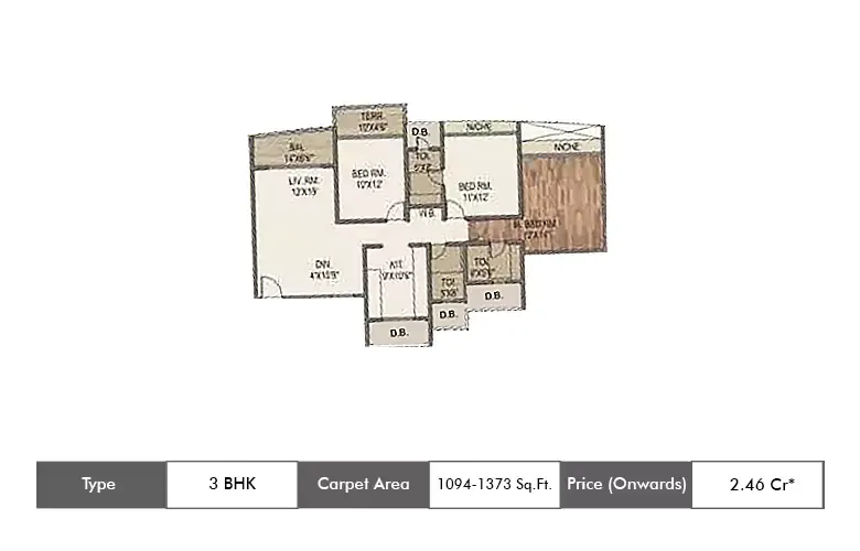 3 Bhk 1094-1373 Sqft