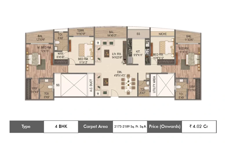 4 Bhk 2093 Sqft
