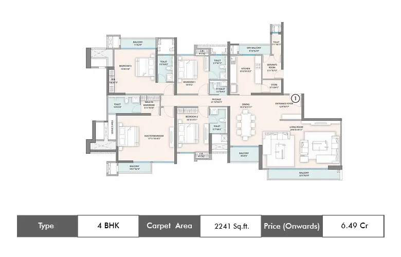 4 BHK-2241 Sq. ft.