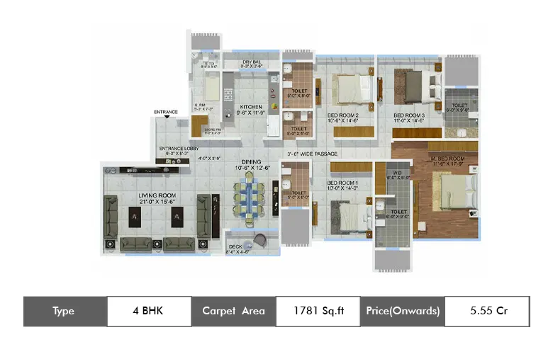 4 BHK-1781 Sq.ft.
