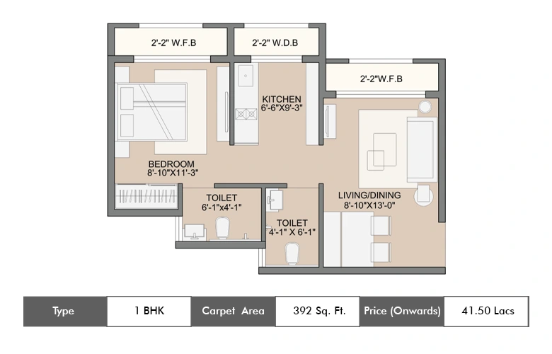 1 Bhk-392 Sq.ft