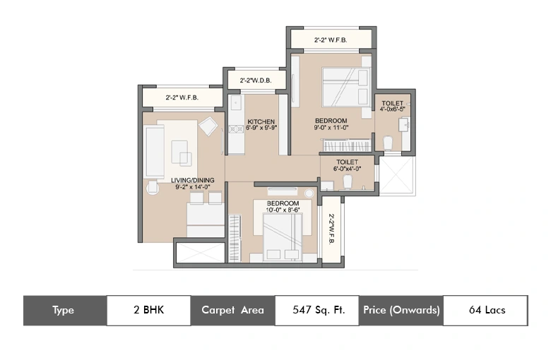 2 Bhk-547 Sq.ft