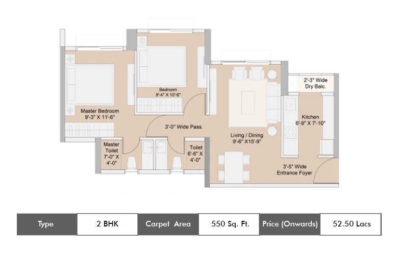 2 Bhk-550 Sq.ft