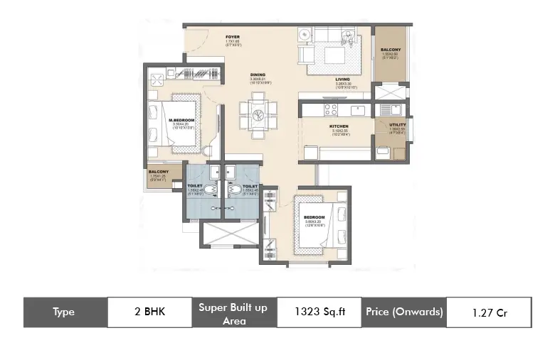 2 BHK-1323 Sq.ft.