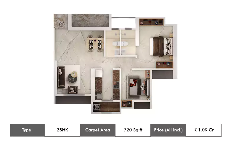 2 Bhk-720 Sq.ft